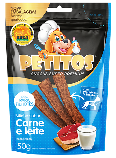 PETITOS BIFINHO BABY SABOR CARNE E LEITE 50g Image